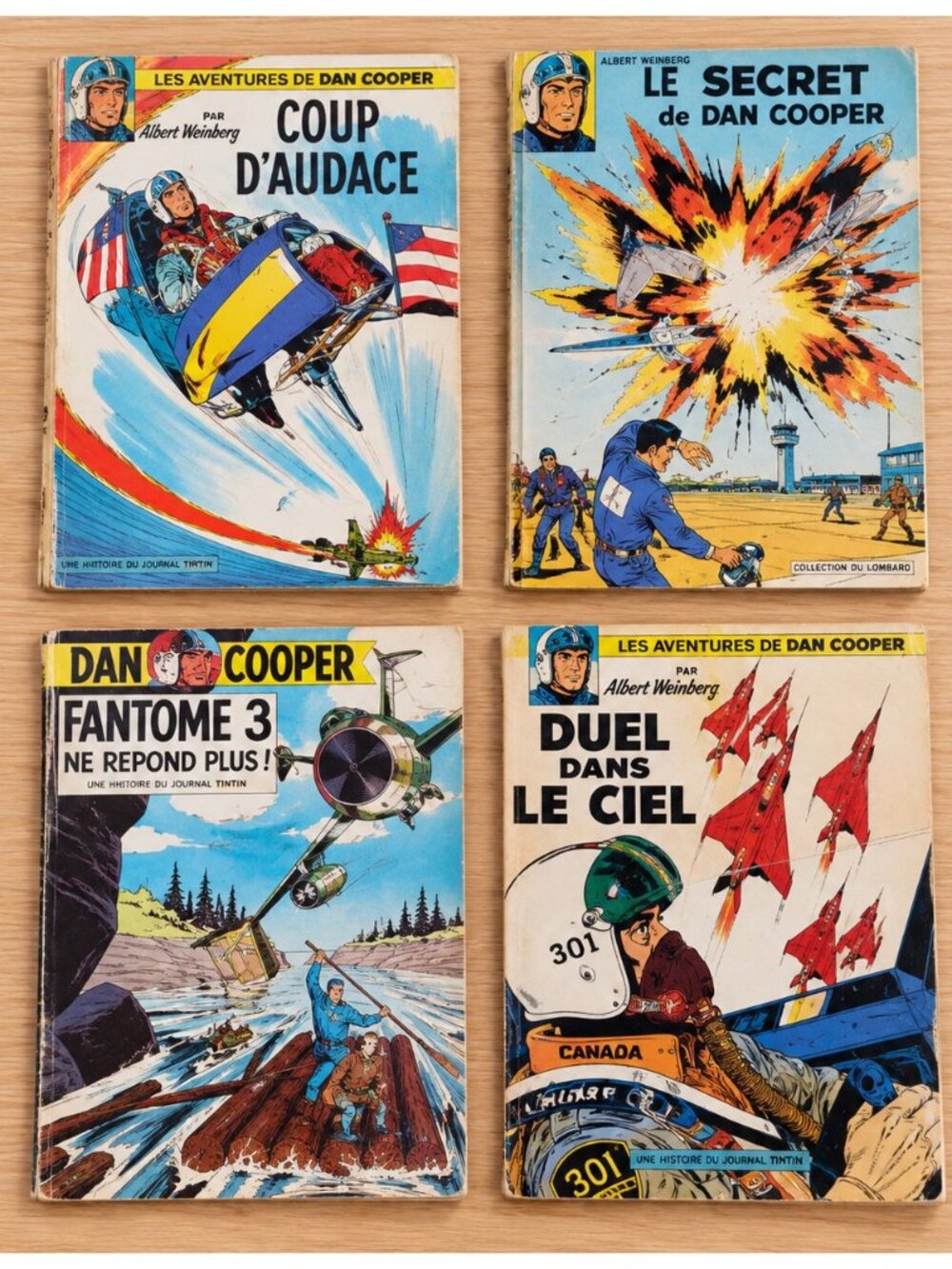 Dan Cooper Albert Weinberg Vintage HC Books Lot 4 French 1960s RCAF Comics Pilot